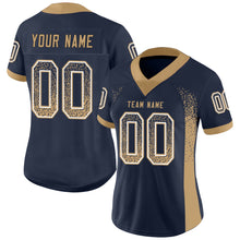 Load image into Gallery viewer, Custom Navy Old Gold-White Drift Fashion Football Jersey
