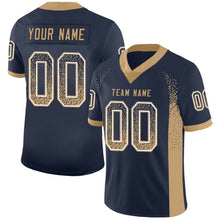 Load image into Gallery viewer, Custom Navy Old Gold-White Drift Fashion Football Jersey
