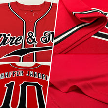 Load image into Gallery viewer, Custom Red Black-White Authentic Baseball Jersey
