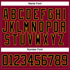 Custom Maroon Black-Gold Hockey Lace Neck Jersey