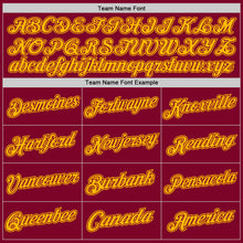 Load image into Gallery viewer, Custom Maroon Gold Authentic Throwback Basketball Jersey

