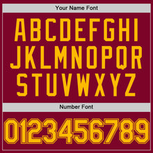 Load image into Gallery viewer, Custom Maroon Gold Authentic Throwback Basketball Jersey
