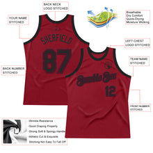 Load image into Gallery viewer, Custom Maroon Black Authentic Throwback Basketball Jersey

