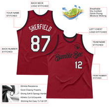 Load image into Gallery viewer, Custom Maroon White-Black Authentic Throwback Basketball Jersey

