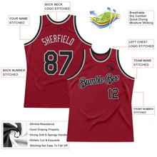 Load image into Gallery viewer, Custom Maroon Black-Gray Authentic Throwback Basketball Jersey
