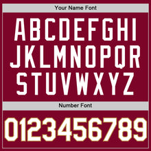 Load image into Gallery viewer, Custom Maroon White-Old Gold Authentic Throwback Basketball Jersey
