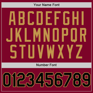 Custom Maroon Black-Old Gold Authentic Throwback Basketball Jersey
