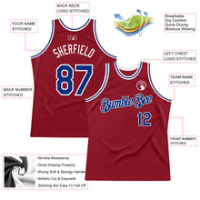 Load image into Gallery viewer, Custom Maroon Royal-White Authentic Throwback Basketball Jersey
