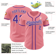 Load image into Gallery viewer, Custom Medium Pink Purple-White Authentic Baseball Jersey
