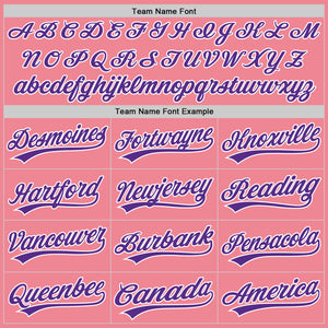 Custom Medium Pink Purple-White Authentic Baseball Jersey
