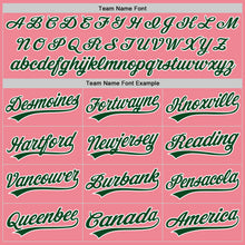 Load image into Gallery viewer, Custom Medium Pink Green-White Authentic Baseball Jersey
