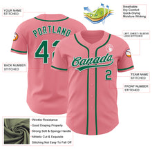 Load image into Gallery viewer, Custom Medium Pink Kelly Green-White Authentic Baseball Jersey
