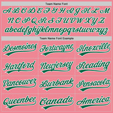 Load image into Gallery viewer, Custom Medium Pink Kelly Green-White Authentic Baseball Jersey
