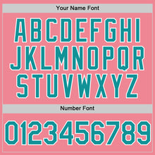 Load image into Gallery viewer, Custom Medium Pink Teal-White Authentic Baseball Jersey
