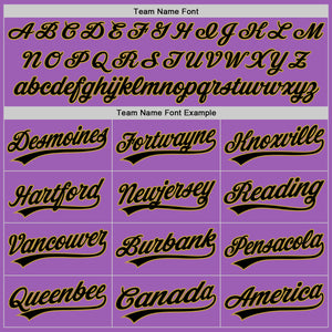 Custom Medium Purple Black-Old Gold Authentic Baseball Jersey
