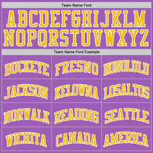 Load image into Gallery viewer, Custom Medium Purple Gold-White Authentic Basketball Jersey
