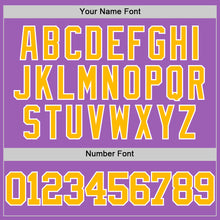 Load image into Gallery viewer, Custom Medium Purple Gold-White Authentic Basketball Jersey
