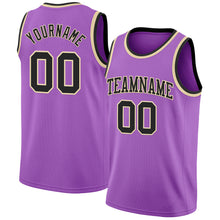 Load image into Gallery viewer, Custom Medium Purple Black-Cream Authentic Basketball Jersey
