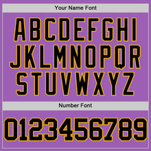 Load image into Gallery viewer, Custom Medium Purple Black-Gold Authentic Basketball Jersey

