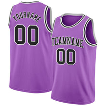 Load image into Gallery viewer, Custom Medium Purple Black-White Authentic Basketball Jersey
