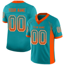 Load image into Gallery viewer, Custom Aqua Orange-White Drift Fashion Football Jersey
