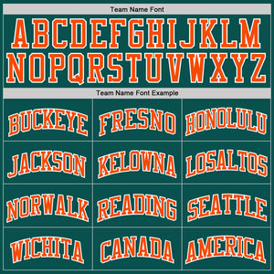 Custom Midnight Green Orange-White Authentic Basketball Jersey
