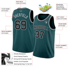 Load image into Gallery viewer, Custom Midnight Green Black-Gray Authentic Basketball Jersey
