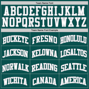 Custom Midnight Green White-Gray Authentic Basketball Jersey