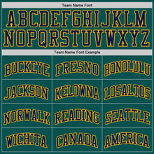 Load image into Gallery viewer, Custom Midnight Green Navy-Gold Authentic Basketball Jersey
