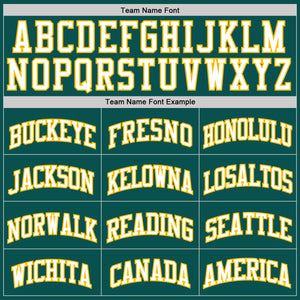 Custom Midnight Green White-Gold Authentic Basketball Jersey