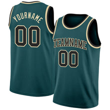 Load image into Gallery viewer, Custom Midnight Green Black-Cream Authentic Basketball Jersey
