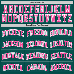 Custom Midnight Green Pink-White Authentic Basketball Jersey