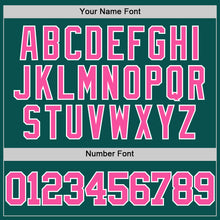 Load image into Gallery viewer, Custom Midnight Green Pink-White Authentic Basketball Jersey
