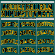 Load image into Gallery viewer, Custom Midnight Green Black-Gold Authentic Basketball Jersey
