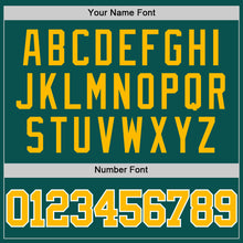 Load image into Gallery viewer, Custom Midnight Green Gold-White Authentic Basketball Jersey

