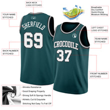 Load image into Gallery viewer, Custom Midnight Green White Gray-Black Authentic Basketball Jersey

