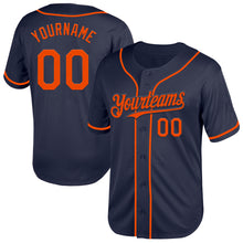 Load image into Gallery viewer, Custom Navy Orange Mesh Authentic Throwback Baseball Jersey
