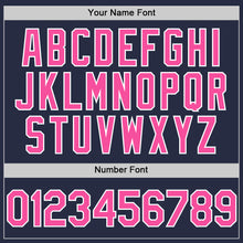 Load image into Gallery viewer, Custom Navy Pink-White Mesh Authentic Throwback Baseball Jersey
