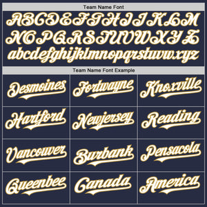 Custom Navy White-Old Gold Mesh Authentic Throwback Baseball Jersey