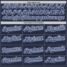 Load image into Gallery viewer, Custom Navy White-Light Blue Mesh Authentic Throwback Baseball Jersey
