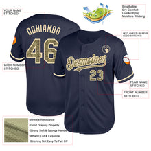 Load image into Gallery viewer, Custom Navy Camo-Cream Mesh Authentic Throwback Baseball Jersey
