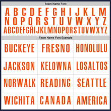 Load image into Gallery viewer, Custom Navy White-Orange Authentic Baseball Jersey
