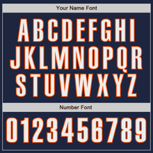 Load image into Gallery viewer, Custom Navy White-Orange Authentic Baseball Jersey
