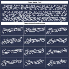 Load image into Gallery viewer, Custom Stitched Navy White Sports Pullover Sweatshirt Hoodie
