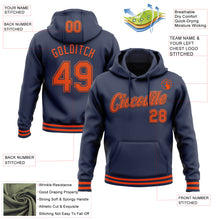 Load image into Gallery viewer, Custom Stitched Navy Orange Sports Pullover Sweatshirt Hoodie
