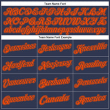 Load image into Gallery viewer, Custom Stitched Navy Orange Sports Pullover Sweatshirt Hoodie

