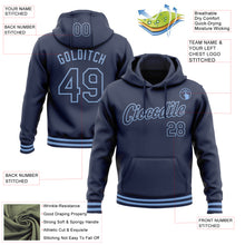 Load image into Gallery viewer, Custom Stitched Navy Light Blue Sports Pullover Sweatshirt Hoodie
