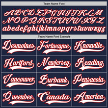 Load image into Gallery viewer, Custom Navy White-Red Hockey Lace Neck Jersey
