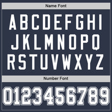 Load image into Gallery viewer, Custom Navy White Mesh Authentic Throwback Football Jersey
