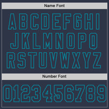 Load image into Gallery viewer, Custom Navy Teal Mesh Authentic Throwback Football Jersey
